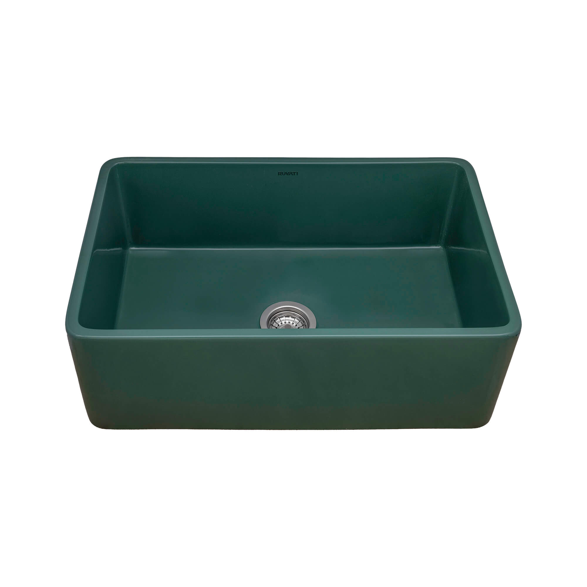 Ruvati Fiamma — Tarja Farmhouse de Cocina de 30 x 20 pulg en Fireclay — Verde Esmeralda — 1