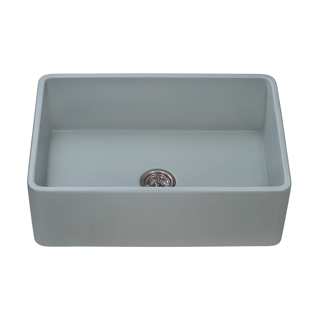 Ruvati Fiamma — Tarja Farmhouse de Cocina de 30 x 20 pulg en Fireclay — Gris Horizon — 2