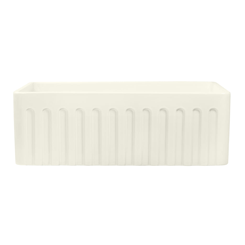Ruvati Fiamma — Tarja Farmhouse de Cocina de 33 x 20 pulg en Fireclay — Crema Biscuit — 3