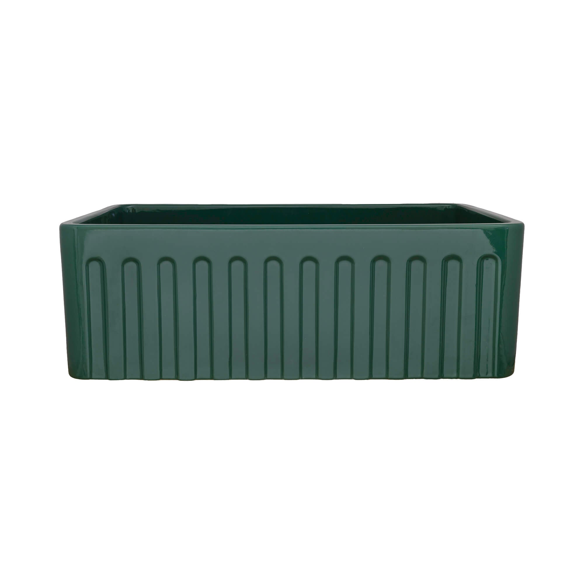 Ruvati Fiamma — Tarja Farmhouse de Cocina de 33 x 20 pulg en Fireclay — Verde Esmeralda — 2