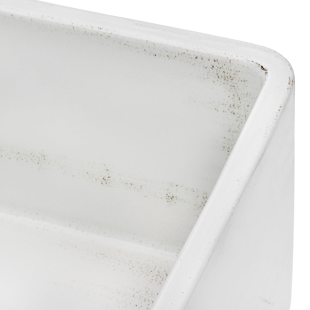 Ruvati Fiamma — Tarja Farmhouse de Cocina de 33 x 20 pulg en Fireclay — Blanco Envejecido — 3