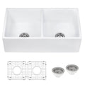 Ruvati Fiamma — Tarja Farmhouse de Cocina de 33 x 18 pulg en Fireclay — Blanco