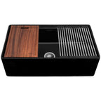 Ruvati Fiore — Tarja Farmhouse de Cocina en Fireclay — Negro — 1