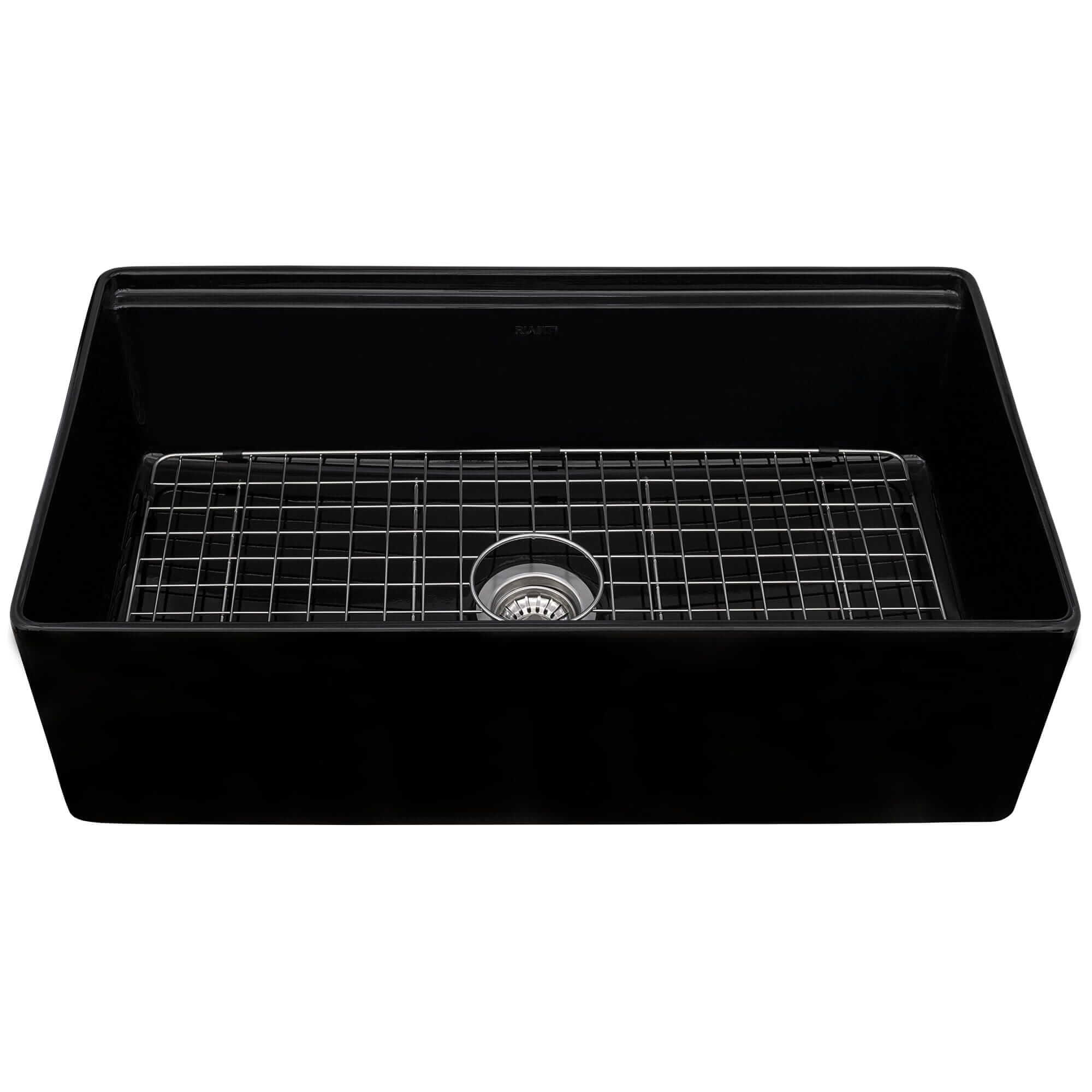 Ruvati Fiore — Tarja Farmhouse de Cocina en Fireclay — Negro — 4