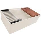 Ruvati Fiore — Tarja Farmhouse de Cocina en Fireclay — Crema Biscuit — 1