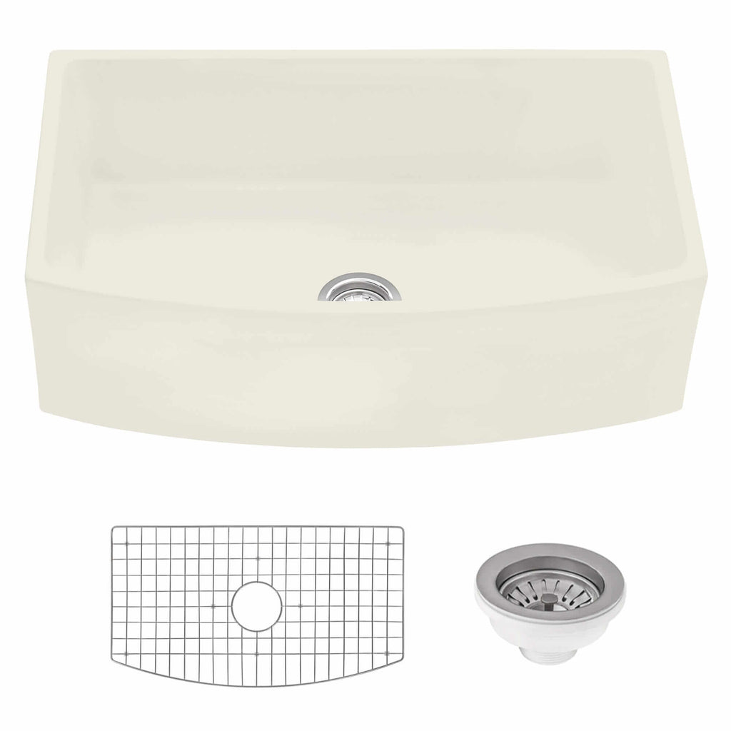 Ruvati Fiamma — Tarja Farmhouse de Cocina en Fireclay — Blanco