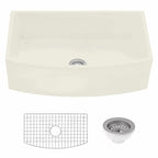 Ruvati Fiamma — Tarja Farmhouse de Cocina en Fireclay — Blanco