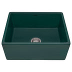Ruvati Fiamma — Tarja Farmhouse de Cocina en Fireclay — Verde Esmeralda