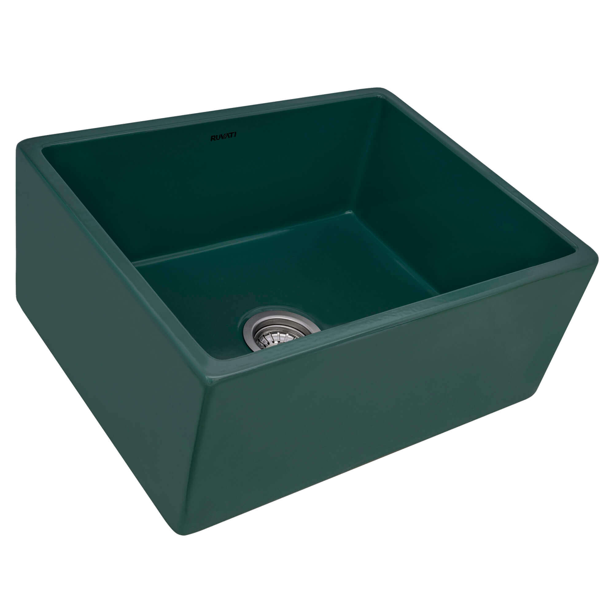 Ruvati Fiamma — Tarja Farmhouse de Cocina en Fireclay — Verde Esmeralda — 1