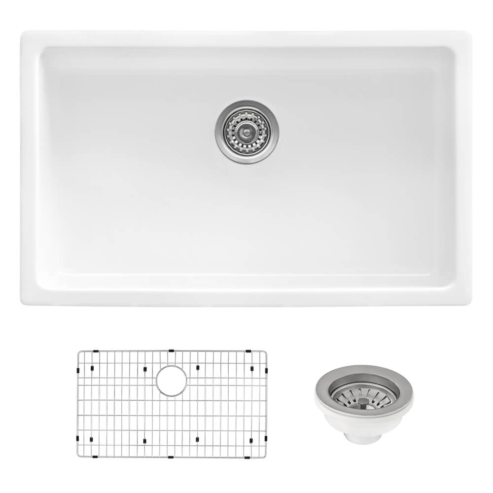 Ruvati Fiamma — Tarja de Cocina en Fireclay — Blanco