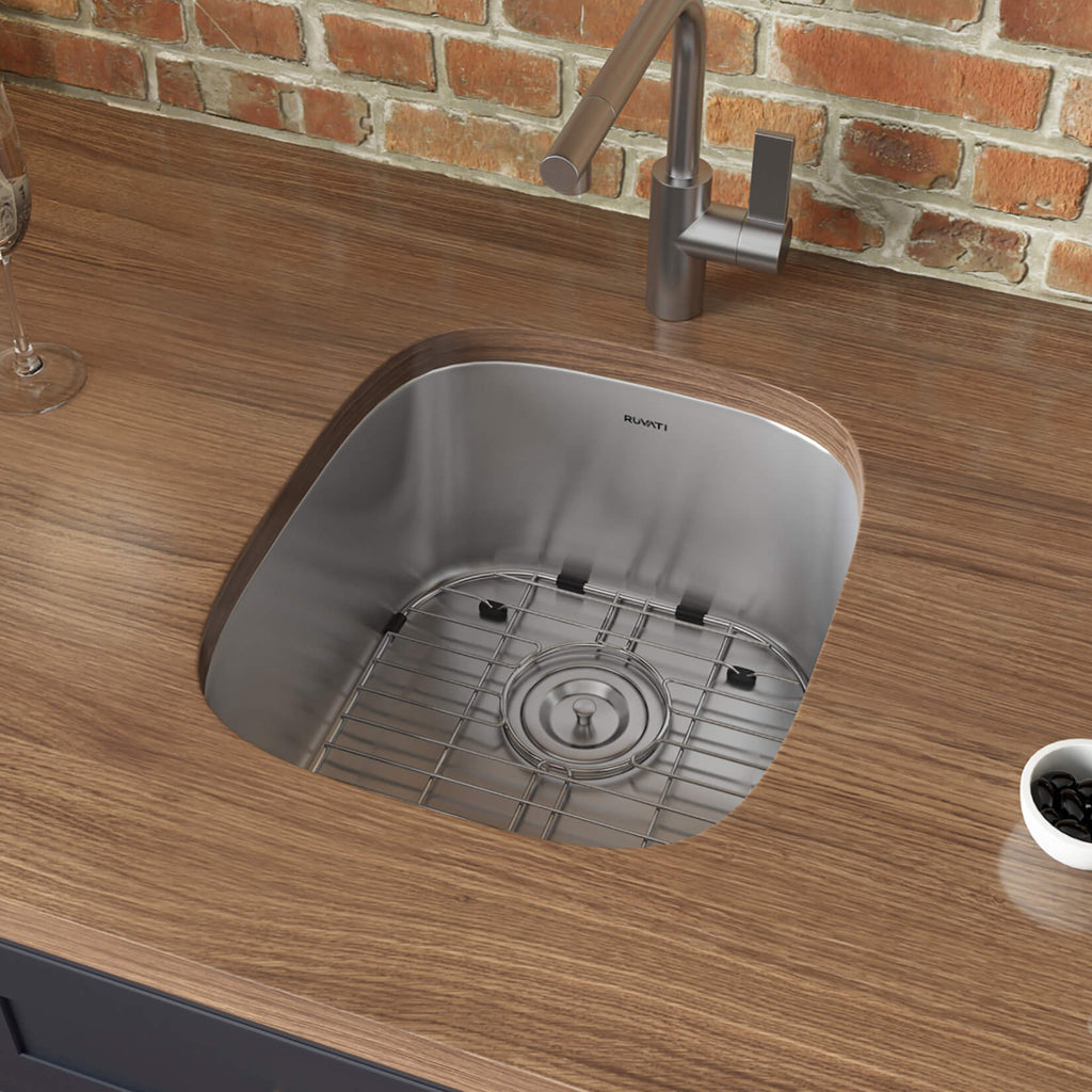 Ruvati Parmi — Tarja de Bar / Prep de 12 x 18 pulg en Acero Inoxidable — Acero Inoxidable