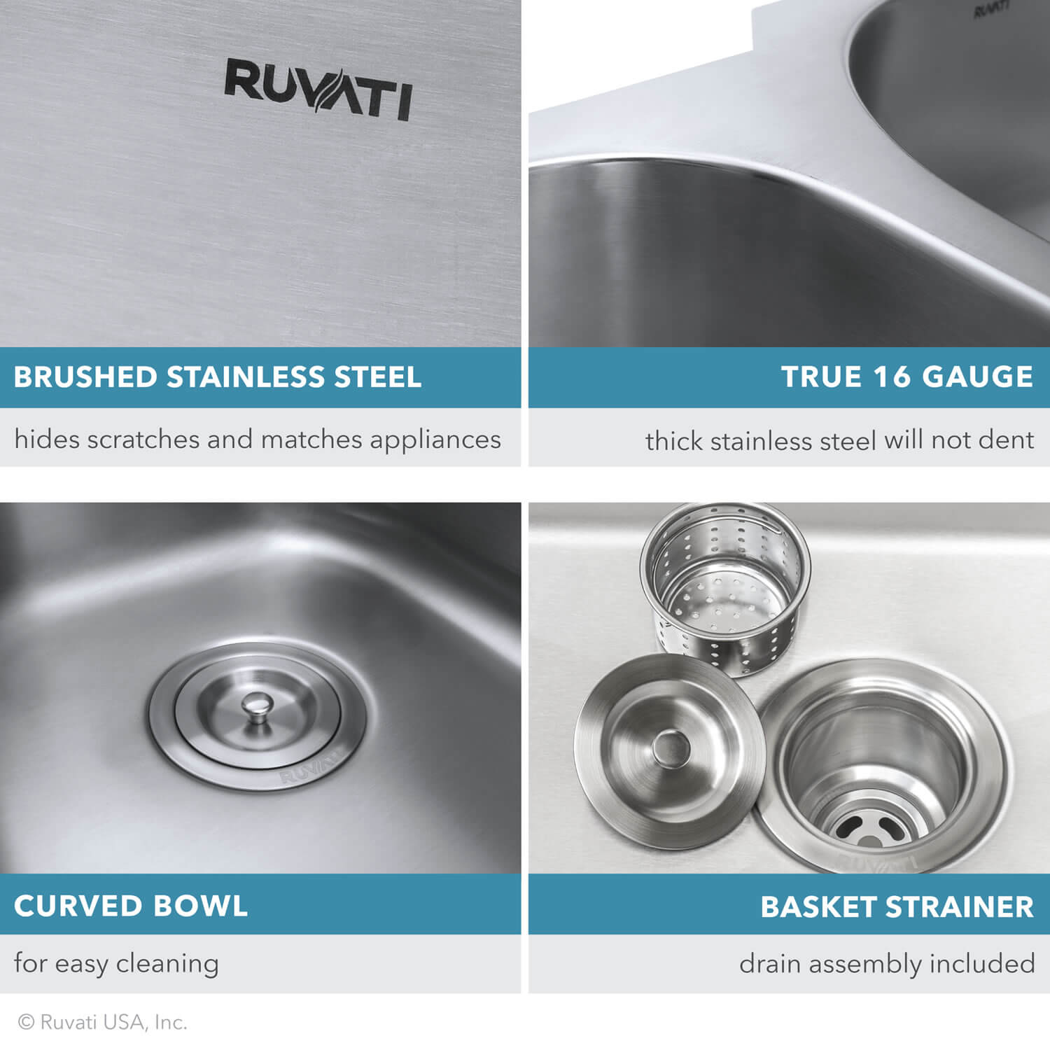 Ruvati Parmi — Tarja de Bar / Prep en Acero Inoxidable — Acero Inoxidable — 3