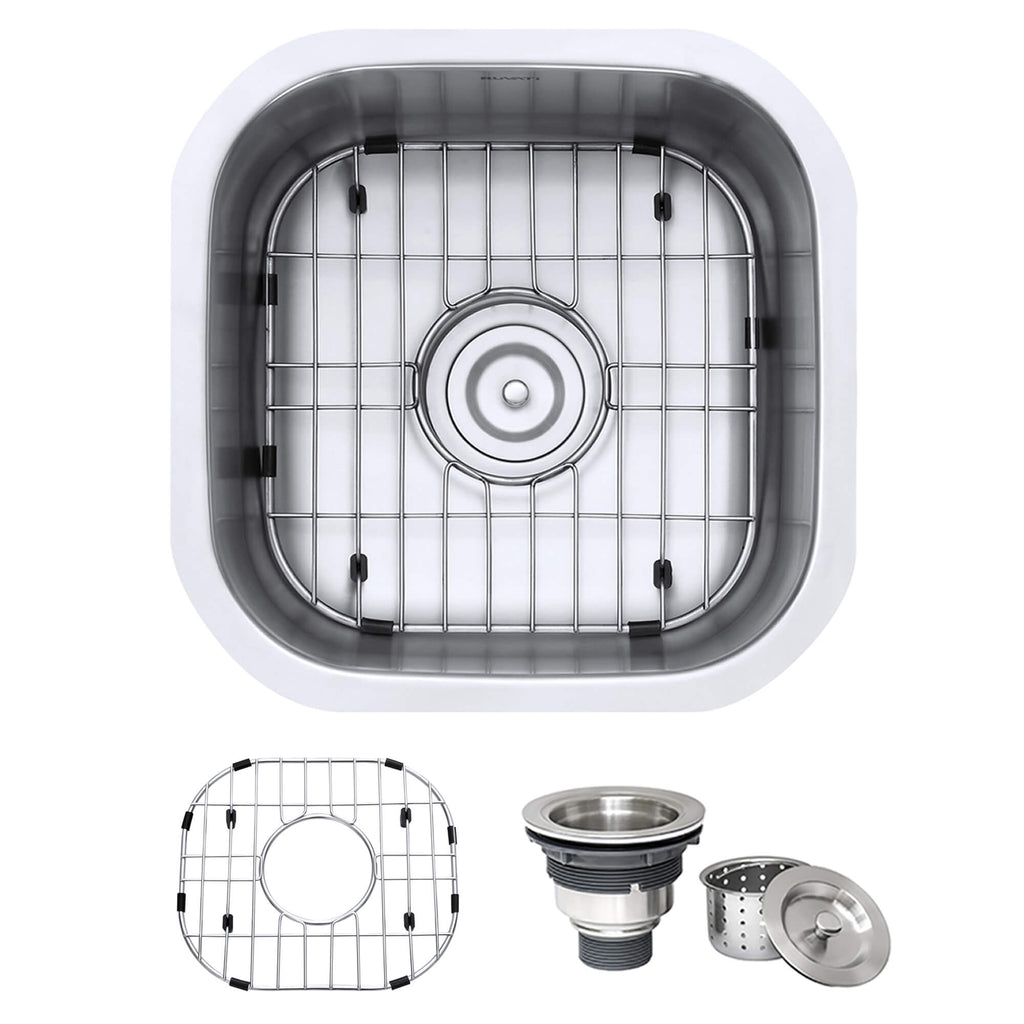 Ruvati Parmi — Tarja de Bar / Prep de 16 x 16 pulg en Acero Inoxidable — Acero Inoxidable — 3