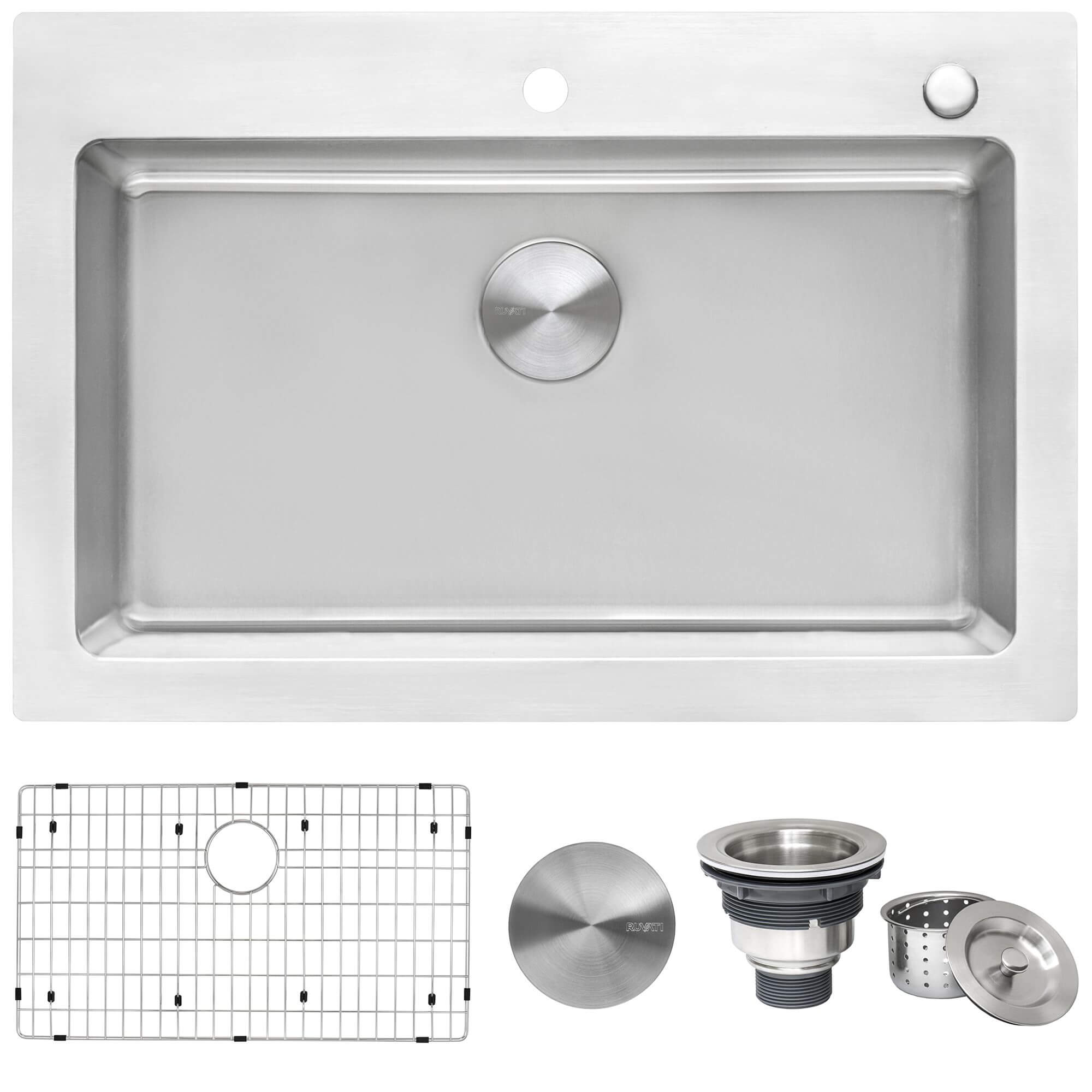 Ruvati Modena — Tarja de Cocina de 33 x 22 pulg en Acero Inoxidable — Acero Inoxidable