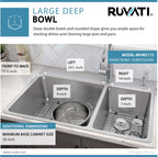 Ruvati Modena — Tarja de Cocina de 33 x 22 pulg en Acero Inoxidable — Acero Inoxidable — 2