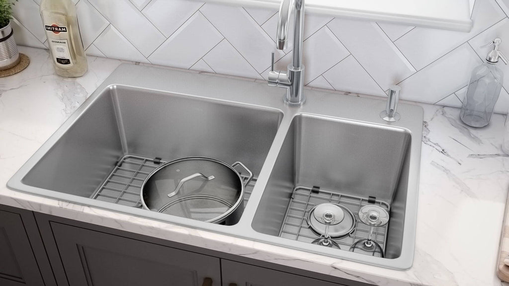 Ruvati Modena — Tarja de Cocina de 33 x 22 pulg en Acero Inoxidable — Acero Inoxidable — 4