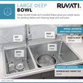 Ruvati Modena — Tarja de Cocina de 33 x 22 pulg en Acero Inoxidable — Acero Inoxidable
