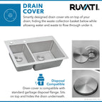 Ruvati Modena — Tarja de Cocina de 33 x 22 pulg en Acero Inoxidable — Acero Inoxidable — 3