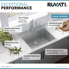 Ruvati Modena — Tarja de Cocina de 23 x 20 pulg en Acero Inoxidable — Acero Inoxidable — 2
