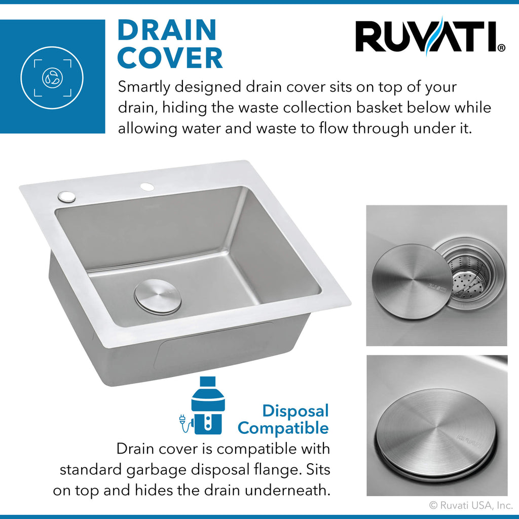 Ruvati Modena — Tarja de Cocina de 23 x 20 pulg en Acero Inoxidable — Acero Inoxidable — 4