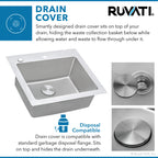 Ruvati Modena — Tarja de Cocina de 23 x 20 pulg en Acero Inoxidable — Acero Inoxidable — 4