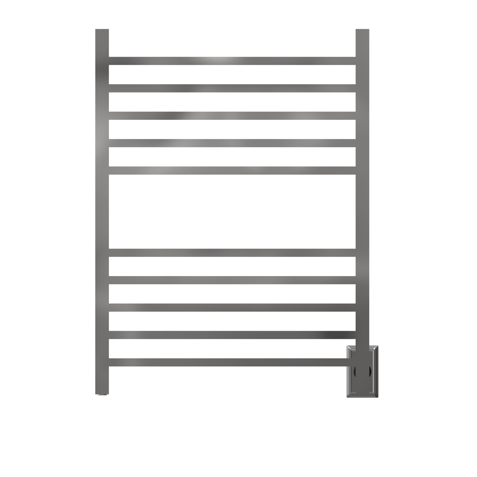 Radiant Cuadrado Cableado + Enchufe Combo 10 Barras Toallero Calefactor en Níquel Satinado