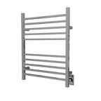 Radiant Cuadrado Cableado + Enchufe Combo 10 Barras Toallero Calefactor en Níquel Satinado