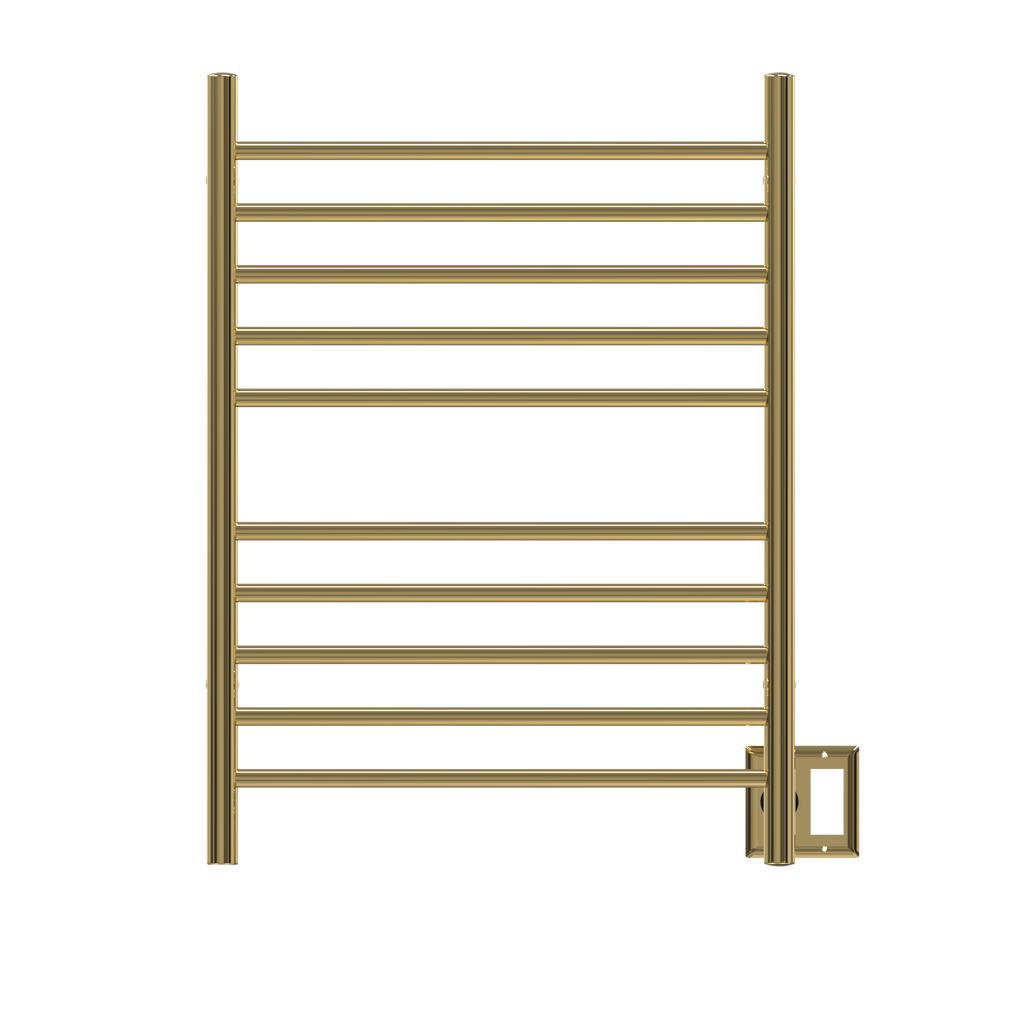 Radiant Cableado + Enchufe Combo Recta 10 Barras Toallero Calefactor en Oro Pulido
