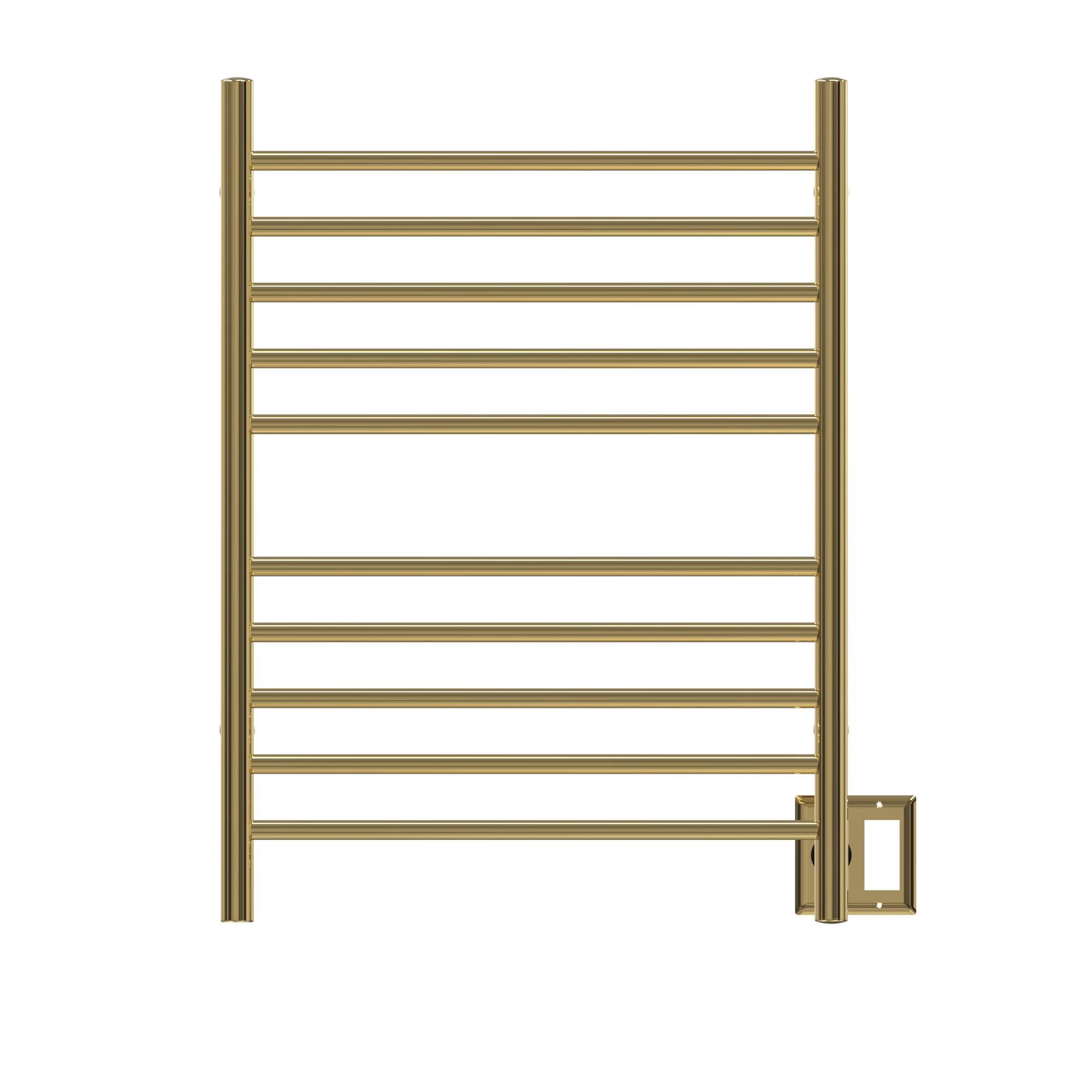 Radiant Cableado + Enchufe Combo Recta 10 Barras Toallero Calefactor en Oro Pulido