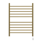 Radiant Cableado + Enchufe Combo Recta 10 Barras Toallero Calefactor en Oro Pulido