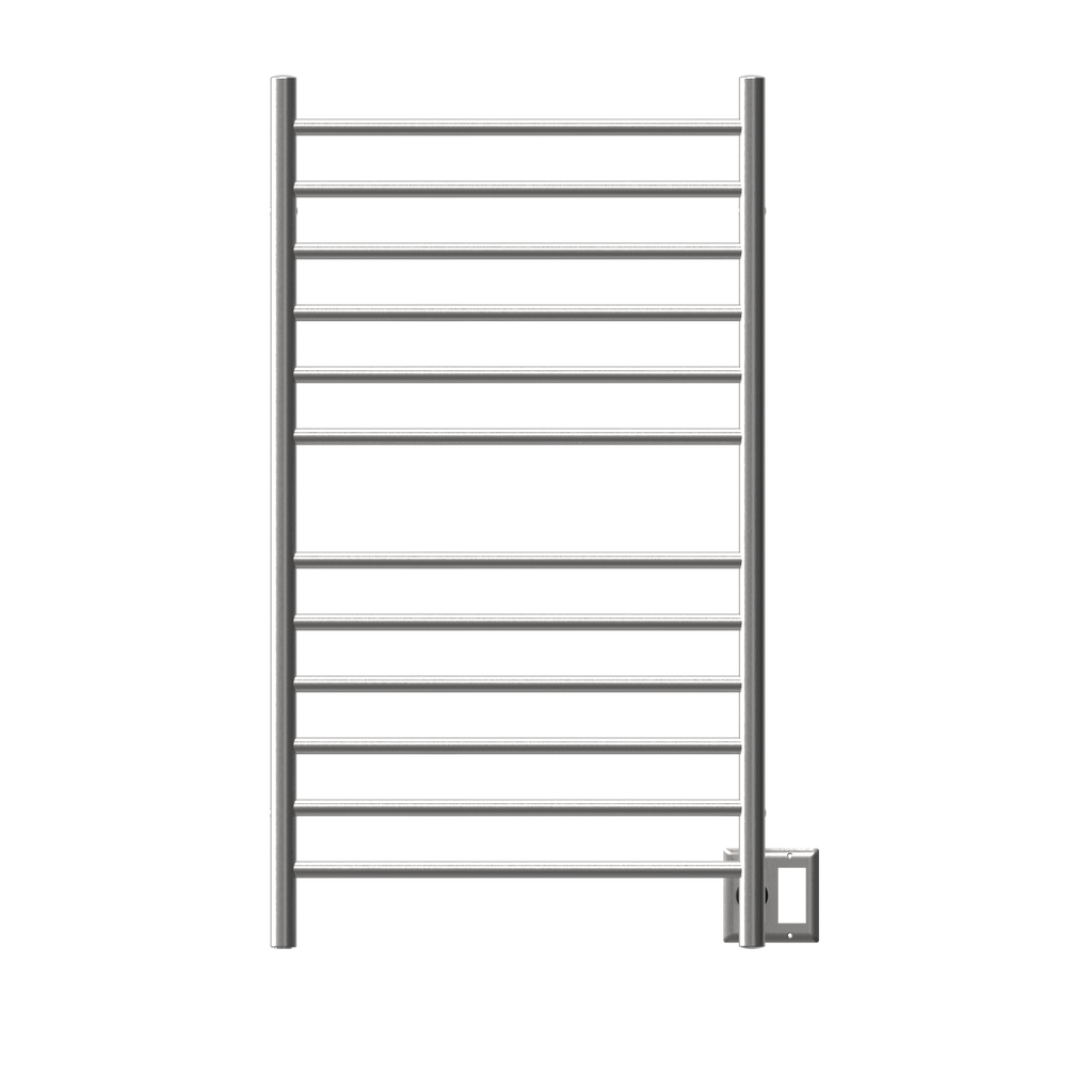 Radiant Grande Cableado + Enchufe Combo Recta 12 Barras Toallero Calefactor en Níquel Satinado