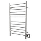 Radiant Grande Cableado + Enchufe Combo Recta 12 Barras Toallero Calefactor en Níquel Satinado