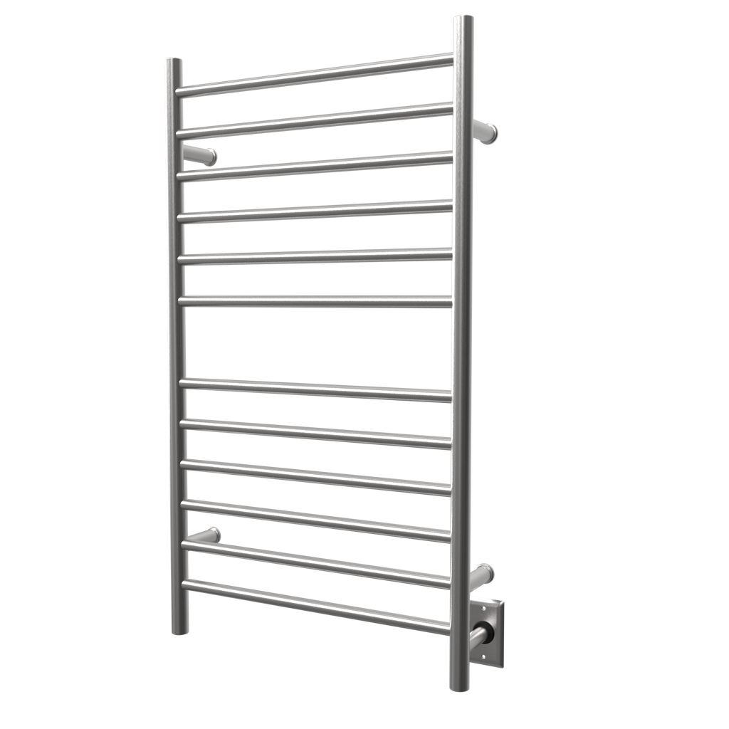 Radiant Grande Cableado + Enchufe Combo Recta 12 Barras Toallero Calefactor en Níquel Satinado