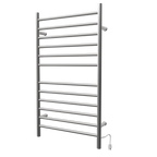 Radiant Grande Cableado + Enchufe Combo Recta 12 Barras Toallero Calefactor en Níquel Satinado