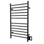 Radiant Grande Cableado + Enchufe Combo Recta 12 Barras Toallero Calefactor en Níquel Satinado