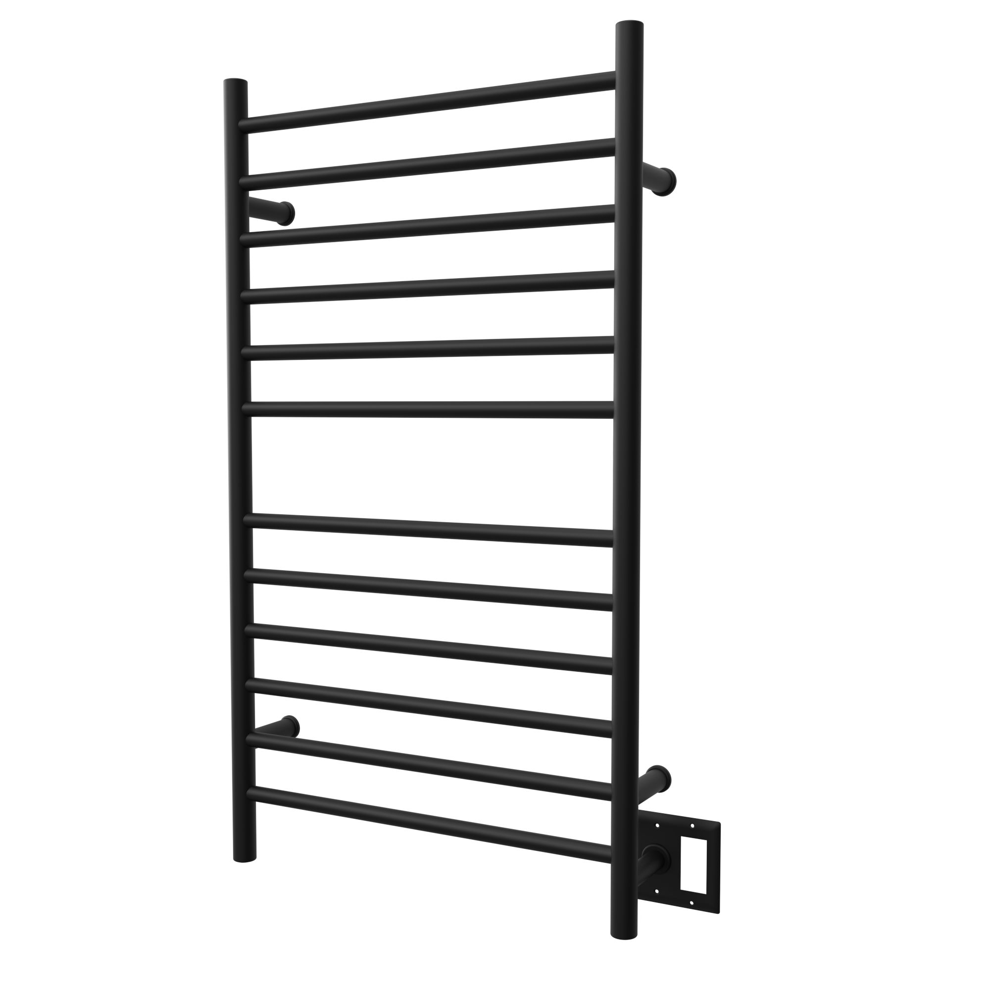 Radiant Grande Cableado + Enchufe Combo Recta 12 Barras Toallero Calefactor en Níquel Satinado