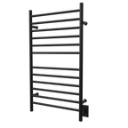 Radiant Grande Cableado + Enchufe Combo Recta 12 Barras Toallero Calefactor en Níquel Satinado