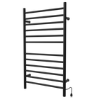 Radiant Grande Cableado + Enchufe Combo Recta 12 Barras Toallero Calefactor en Níquel Satinado