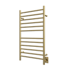 Radiant Grande Cableado + Enchufe Combo Recta 12 Barras Toallero Calefactor en Níquel Satinado