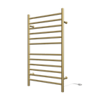 Radiant Grande Cableado + Enchufe Combo Recta 12 Barras Toallero Calefactor en Níquel Satinado