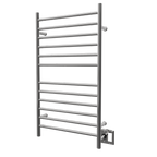 Radiant Grande Cableado + Enchufe Combo Recta 12 Barras Toallero Calefactor en Níquel Satinado