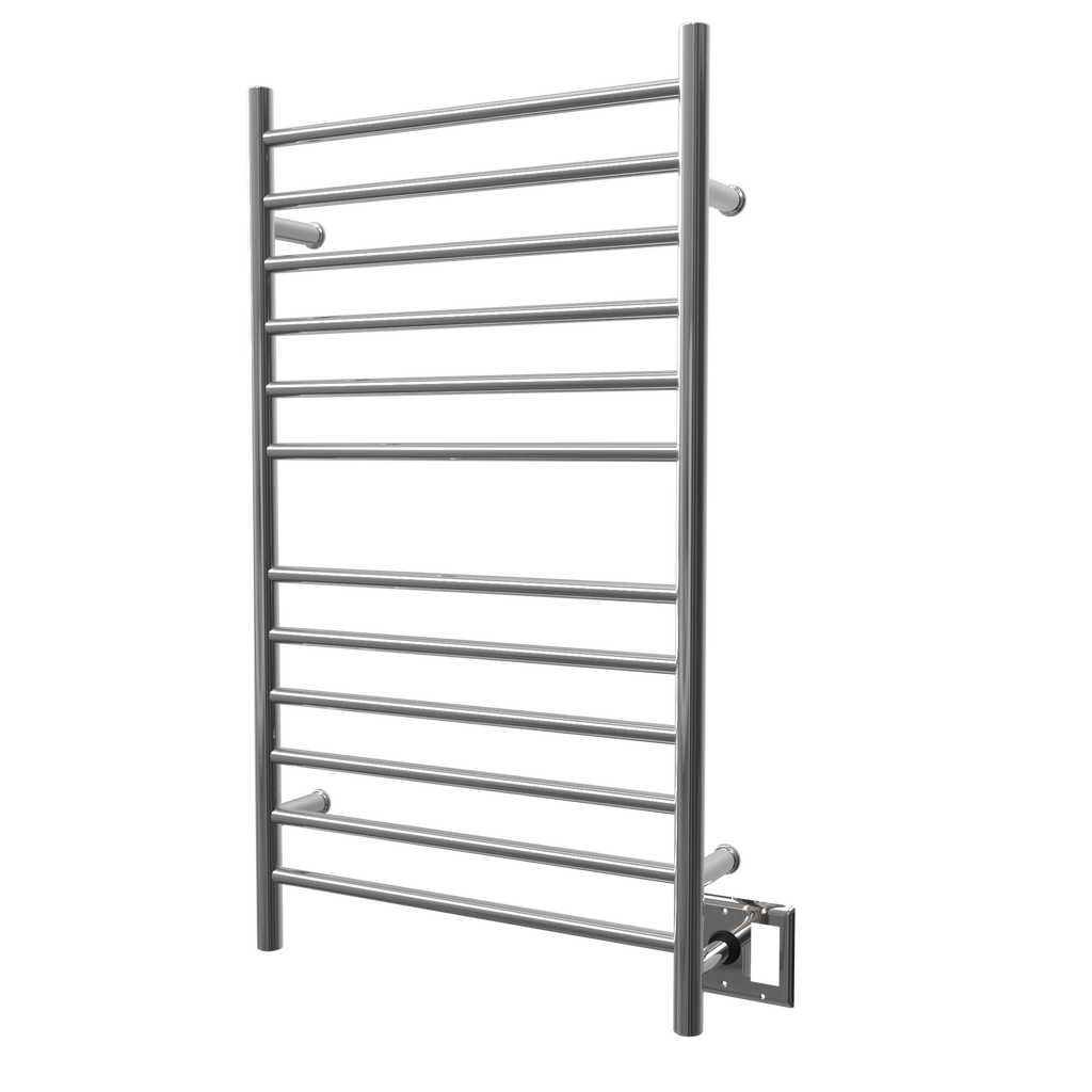 Radiant Grande Cableado + Enchufe Combo Recta 12 Barras Toallero Calefactor en Níquel Satinado