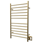 Radiant Grande Cableado + Enchufe Combo Recta 12 Barras Toallero Calefactor en Níquel Satinado