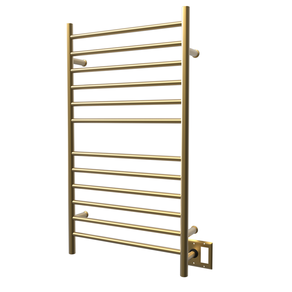 Radiant Grande Cableado + Enchufe Combo Recta 12 Barras Toallero Calefactor en Níquel Satinado