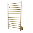Radiant Grande Cableado + Enchufe Combo Recta 12 Barras Toallero Calefactor en Níquel Satinado