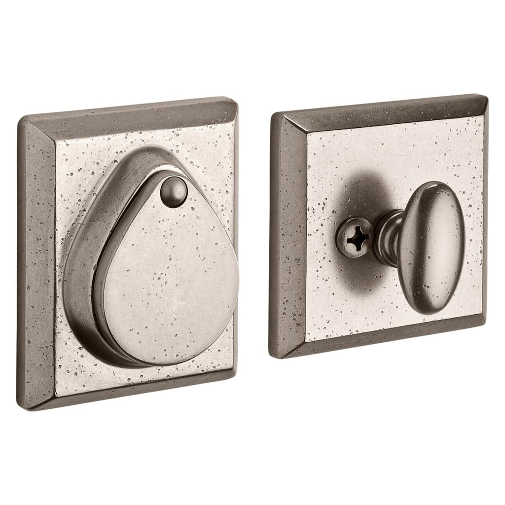 Baldwin Hardware Reserve Cerrojo Rustic Square — Bronce blanco