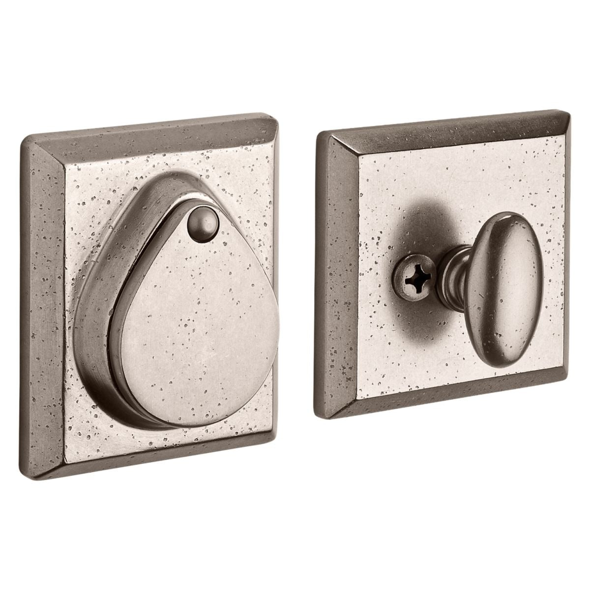 Baldwin Hardware Reserve Cerrojo Rustic Square — Bronce blanco