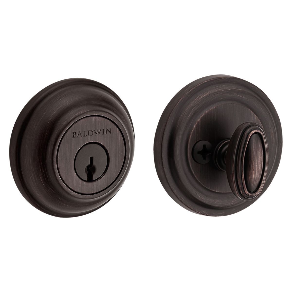 Baldwin Hardware Reserve Cerrojo Traditional Round — Bronce veneciano