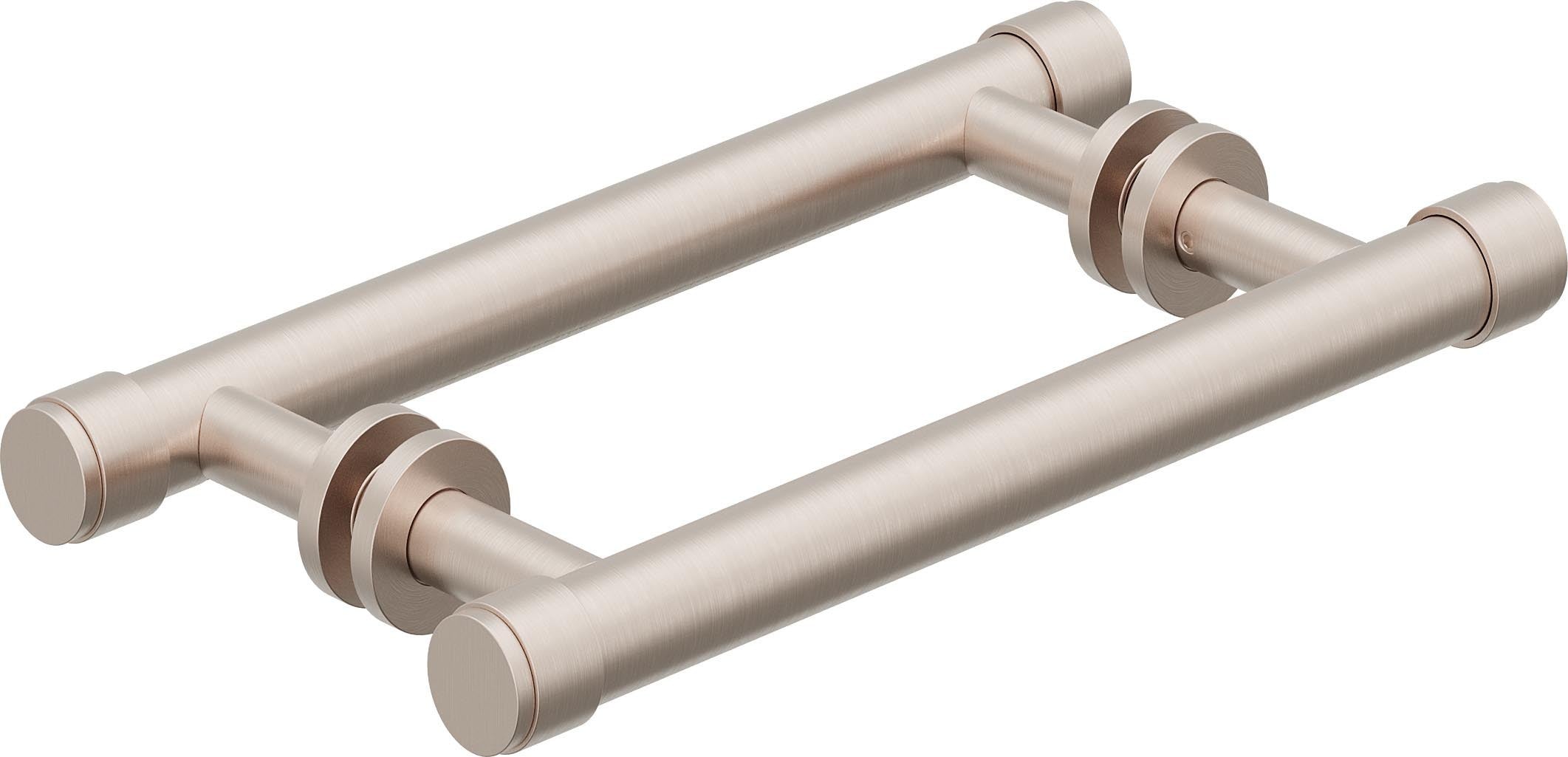 California Faucets Tiburon Barras de Toalla Dobles / Manijas de Puerta de Regadera de 8" - Contemporáneo - Níquel Satinado
