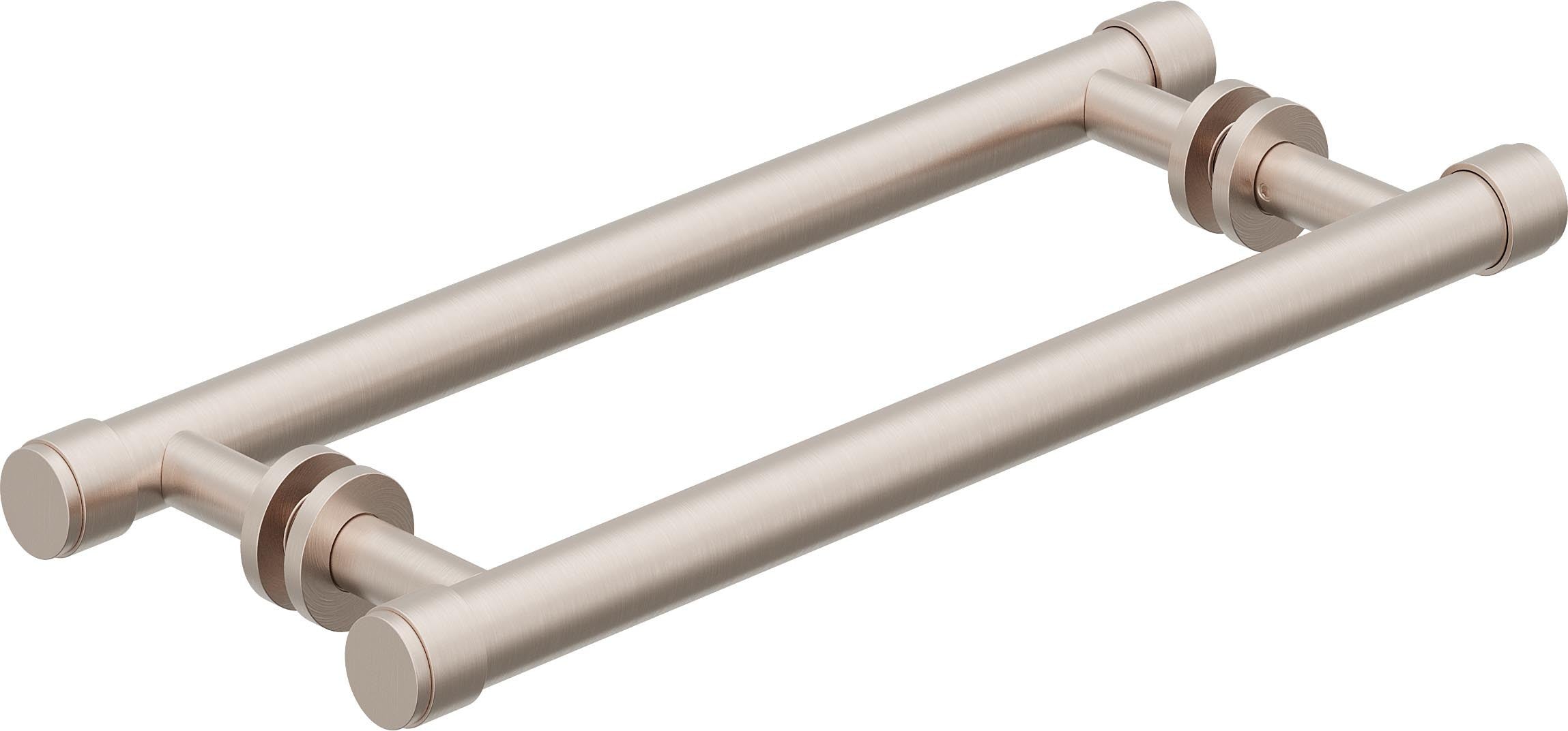 California Faucets Tiburon Barras de Toalla Dobles / Manijas de Puerta de Regadera de 12" - Contemporáneo - Níquel Satinado